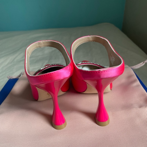 Stuart Weitzman XCRVE Satin Crystal 100 Mules - Picture 8 of 16